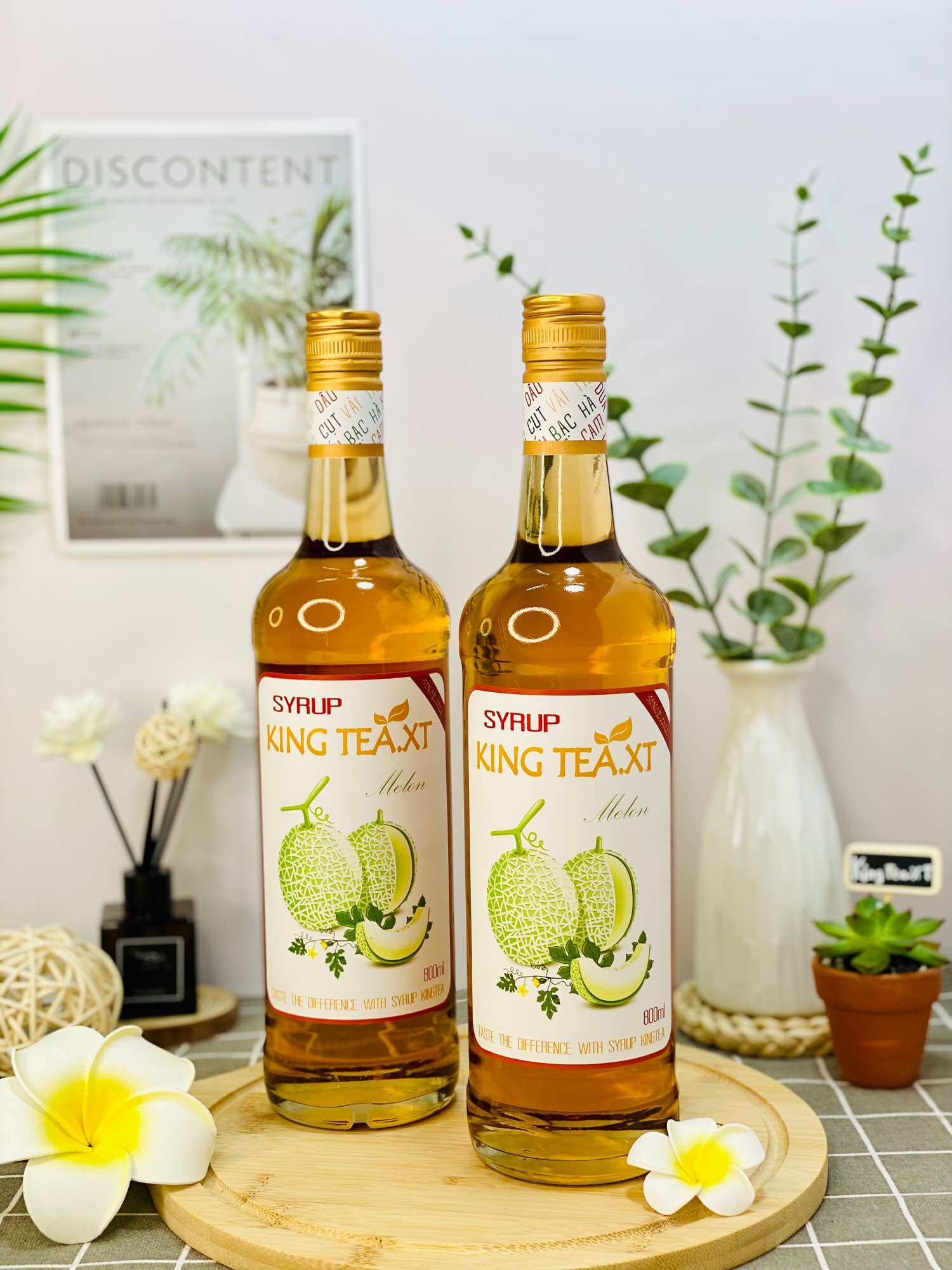 Syrup Dưa Lưới KINGTEA.XT(Syrup Melon)-Chai Thủy Tinh 800ml