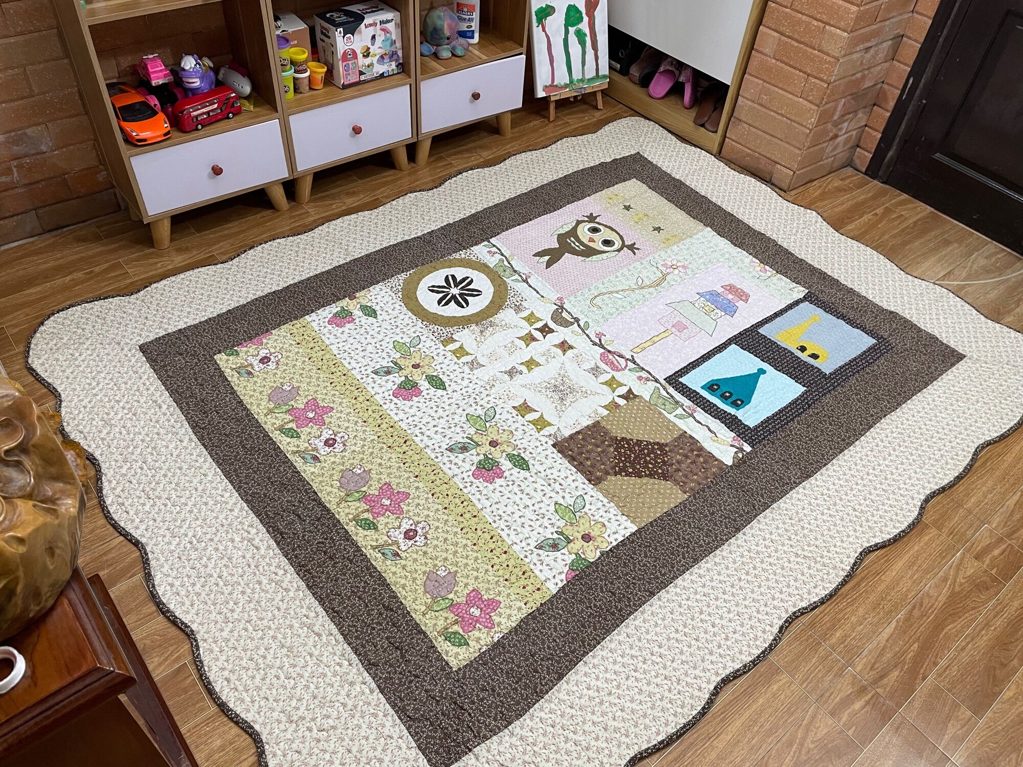 Thảm quilt cotton trải sàn, trải giường, trải phòng khách