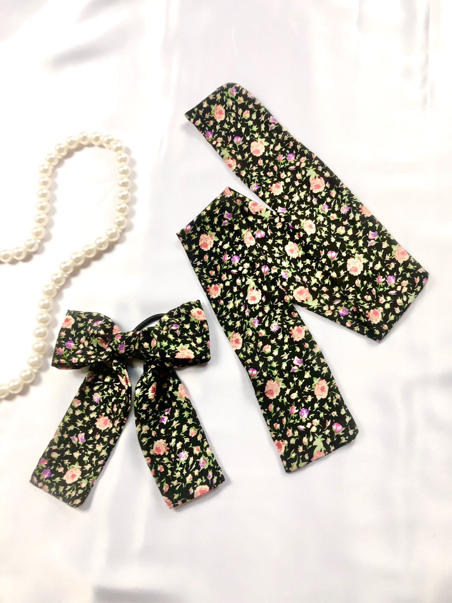 10 Dây Cột Tóc Vải hoa Ngẫu nhiên HandMade