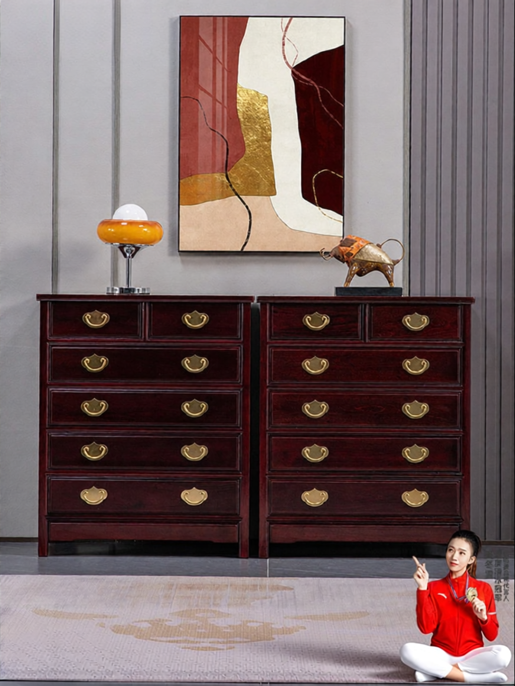XIANMINGYUAN | Solid Rosewood Chest New Chinese Style Drawer Cabinet Giá 36,625,000 Đồng*Miễn phí vận chuyển