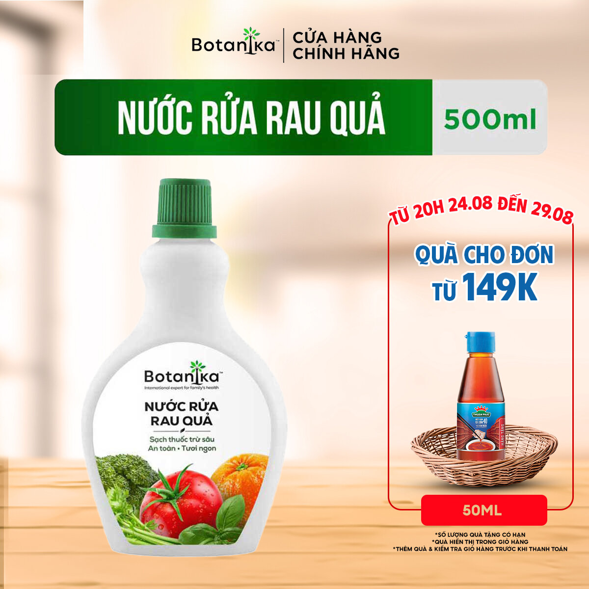 Nước rửa rau quả Botanika 500ml