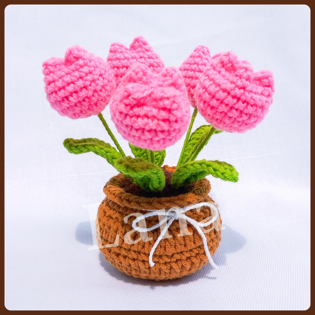 Chậu hoa TULIP để bàn trang trí/quà tặng (size to)