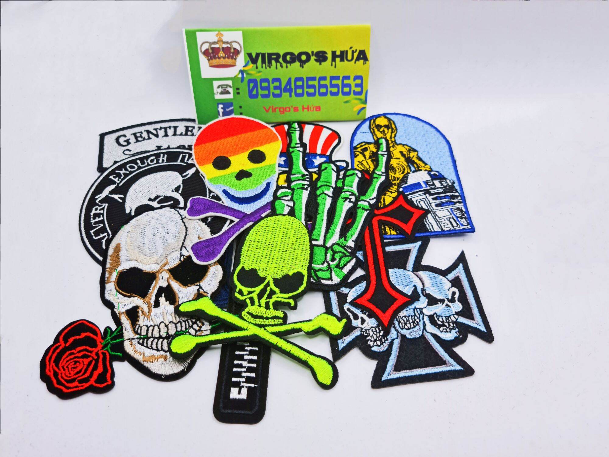 Sticker Thêu Ủi Hình Đầu Lâu Độc Lạ MS6437