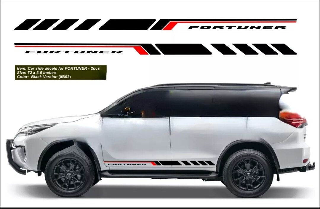 Tem dán hông xe Fortuner dán sườn cánh cửa