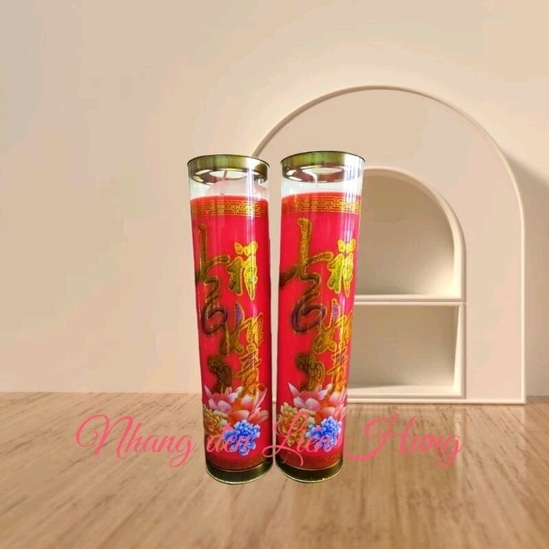 1 cặp đèn sáp bơ cháy 7 ngày