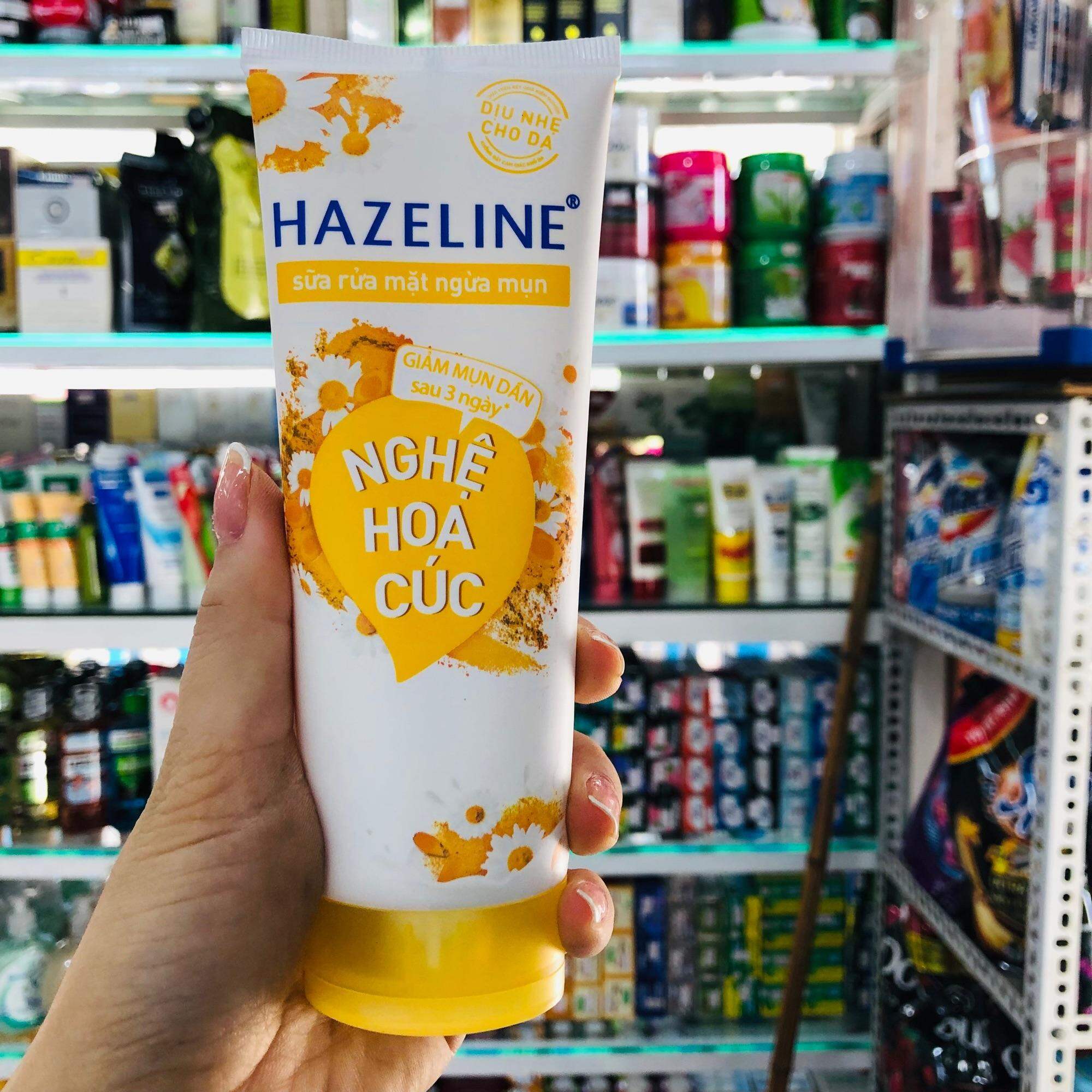 Hazeline sữa rửa mặt sáng da, ngừa mụn chiết xuất từ nghệ thiên nhiên nghệ, hoa cúc 100g