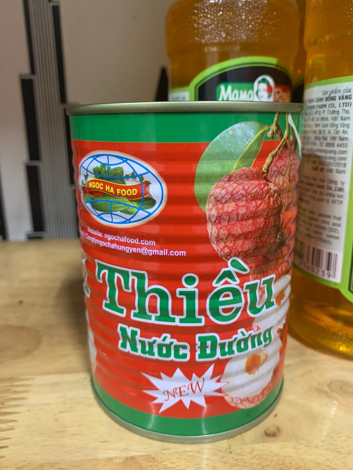 Vải ngâm ngọc hà 565g