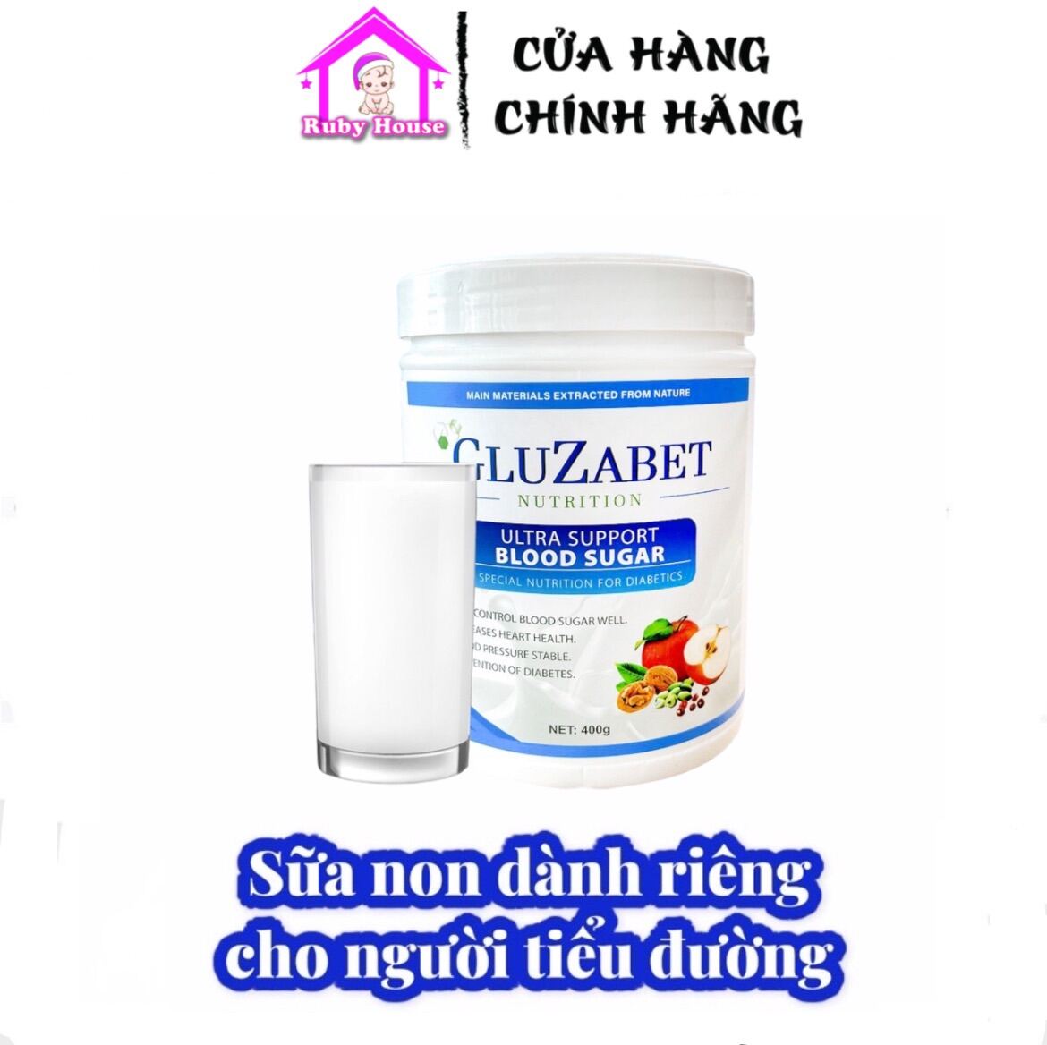 [Hcm][Chính Hãng] Sữa Tiểu Đường Gluzabet Hộp 400G Date Mới