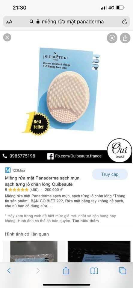 Miếng rửa mặt sạch mụn , sạch lỗ chân lông Silicon panaderma