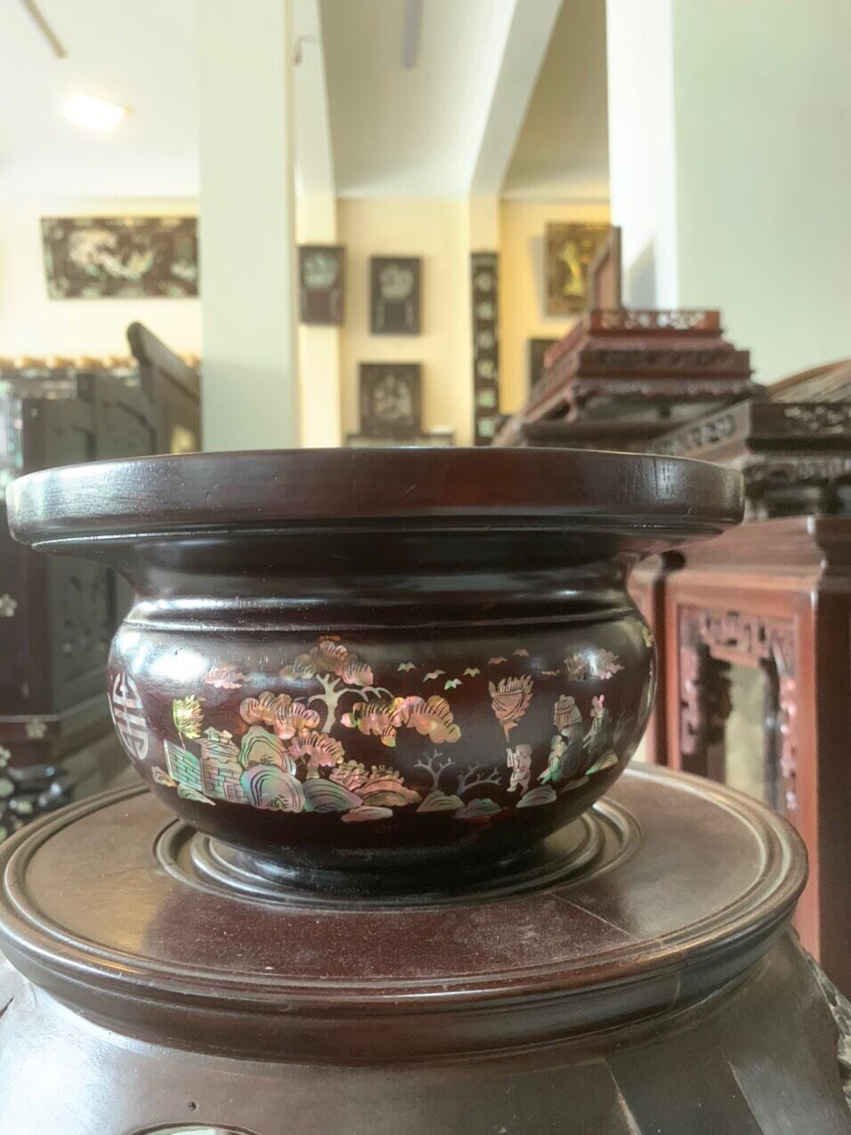 Bát gỗ gụ khảm đẹp
