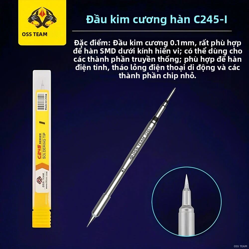 Bộ Dụng Cụ Hàn Chính Xác OSS C245 Tương Thích Đa Năng Đầu Hàn Cho Máy Hàn JBC HS-02 T80P & Trạm Hàn