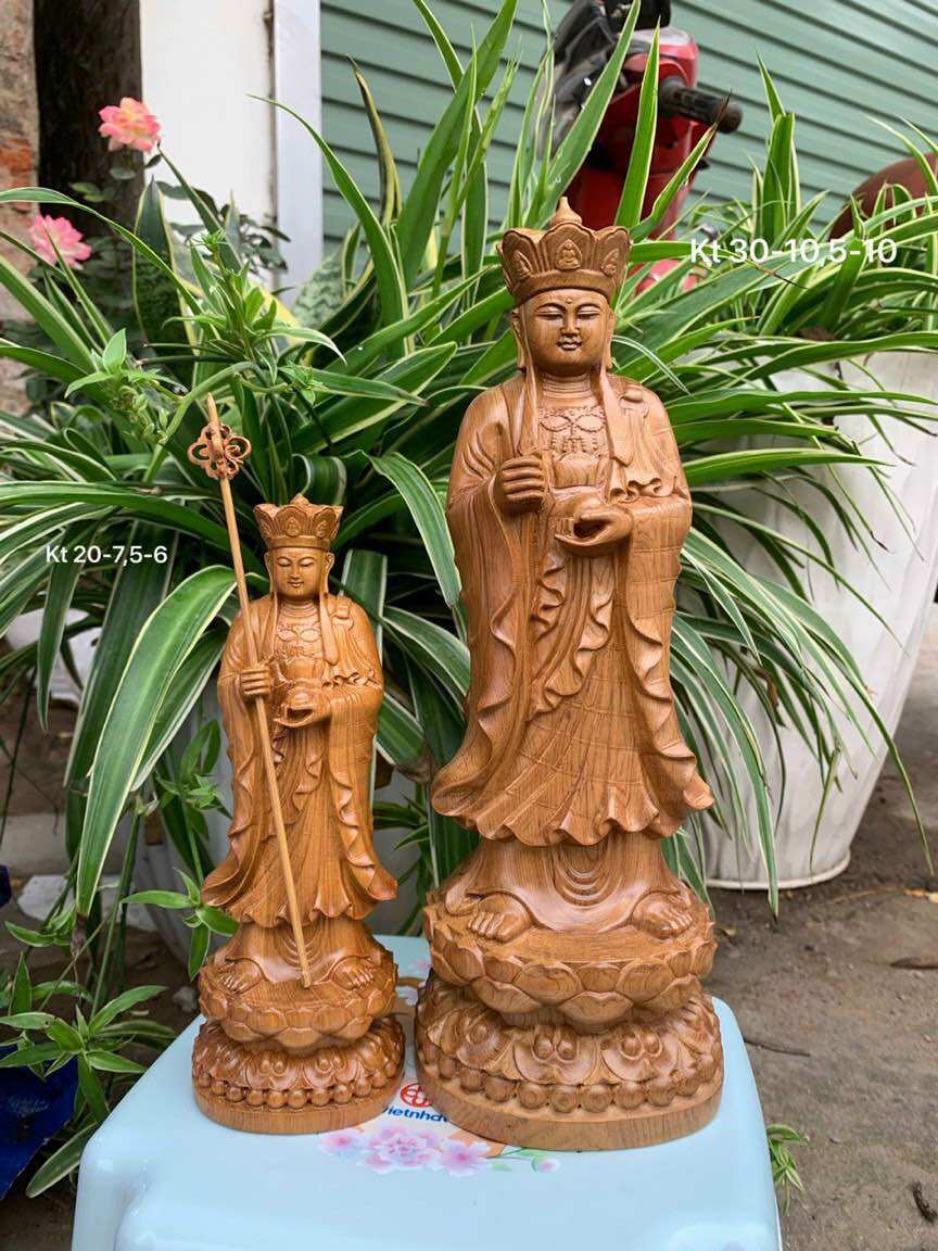 Tượng Địa Tạng Vương Bồ Tát gỗ Bách Xanh Thơm