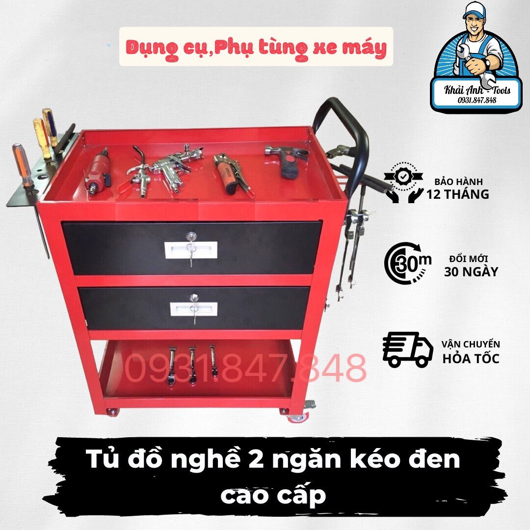 Tủ đồ nghề sửa xe ô tô vs honda 2 ngăn kéo đen cao cấp