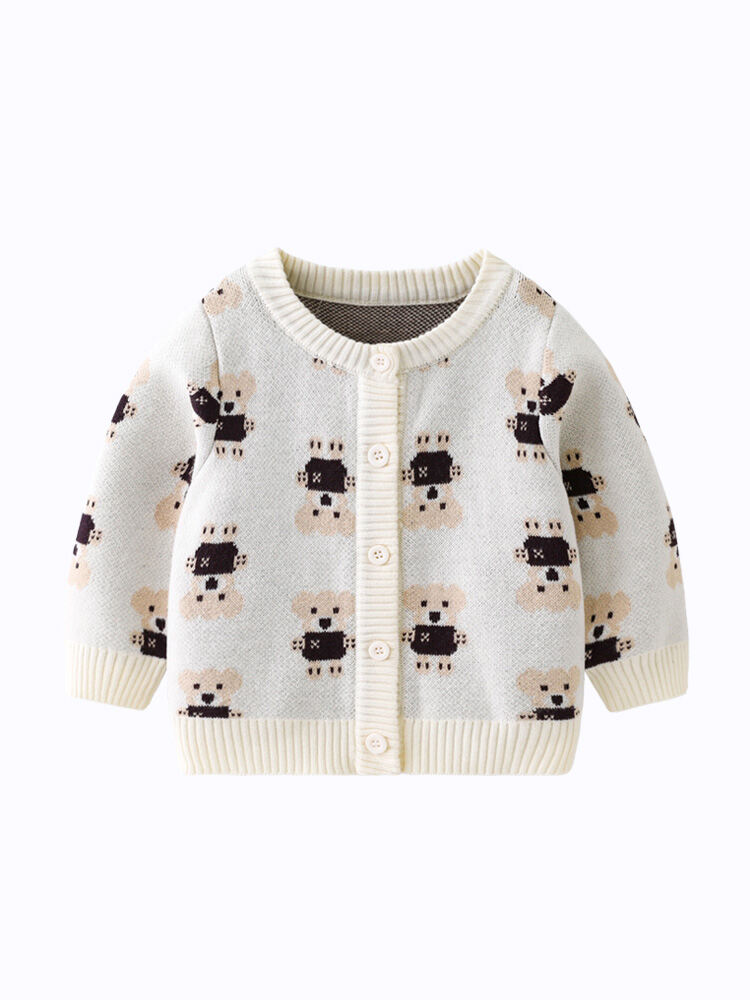 Áo Len Dệt Kim Cho Bé Trai Mùa Xuân Thu Cotton Nguyên Chất Áo Khoác Ngoài Cho Bé Trai Và Bé Gái Áo Sơ Mi Trẻ Em Mới Về