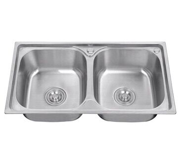 Chậu rửa bát 2 hố inox 78x43x18