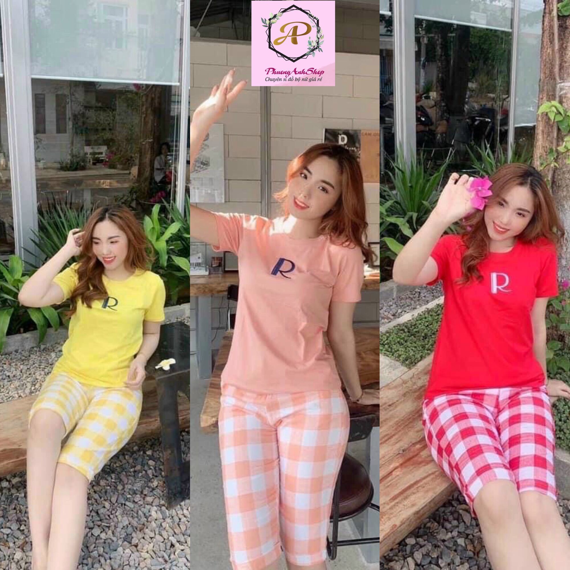 Bộ đồ thun cotton lửng mặc nhà