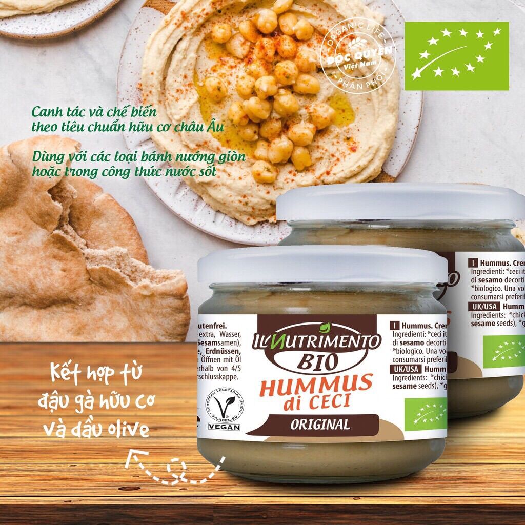 Sốt đậu gà hữu cơ hummus probios 180g - date 3/2023