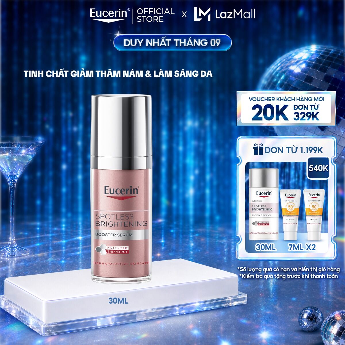Tinh chất giảm thâm nám và dưỡng sáng da Eucerin Spotless Brightening Booster Serum 30ml