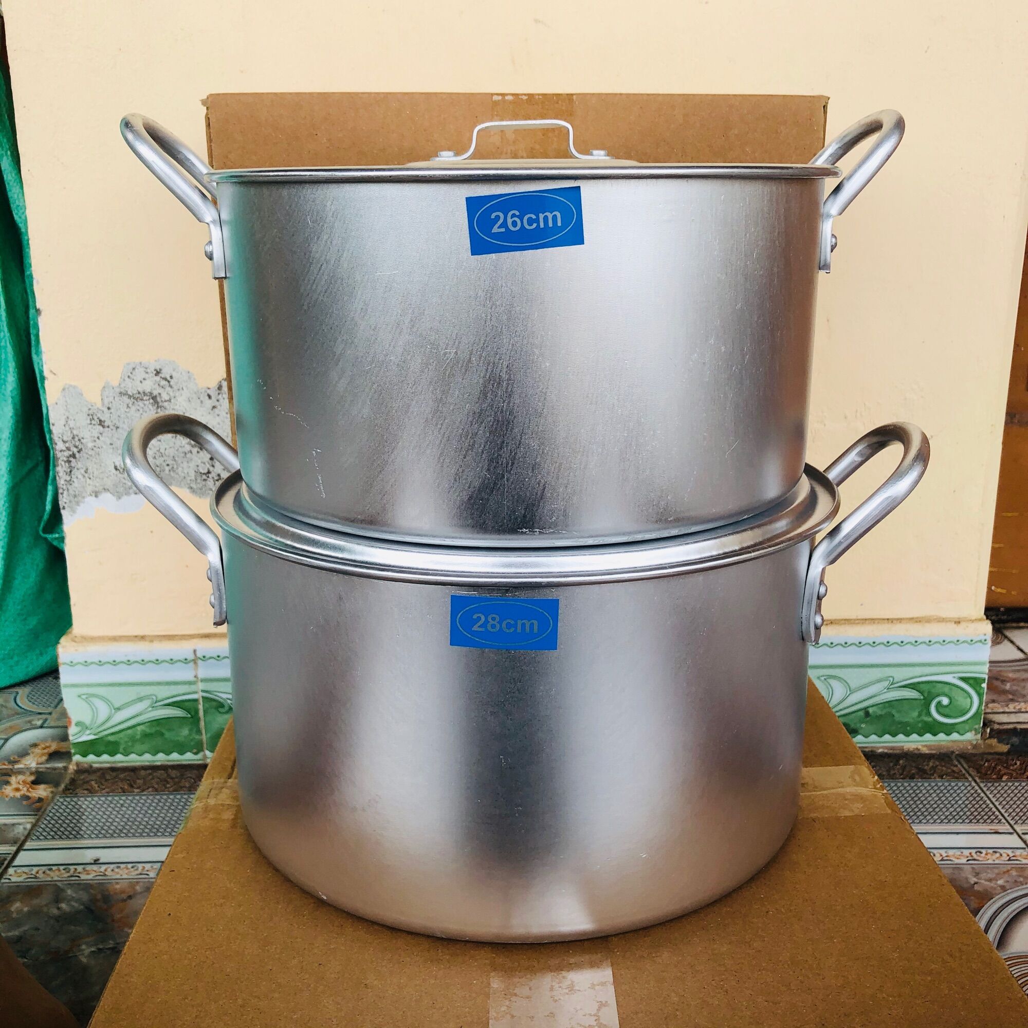 Bộ 2 Nồi Nhôm Size 28cm 30Cm