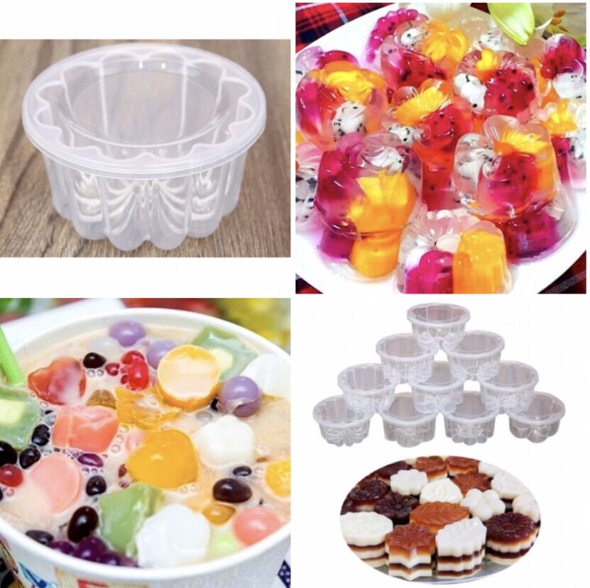 Bộ 10 Khuôn Hoa Làm Rau câu, bánh Plan CÓ NẮP (Rộng 6,8cm)