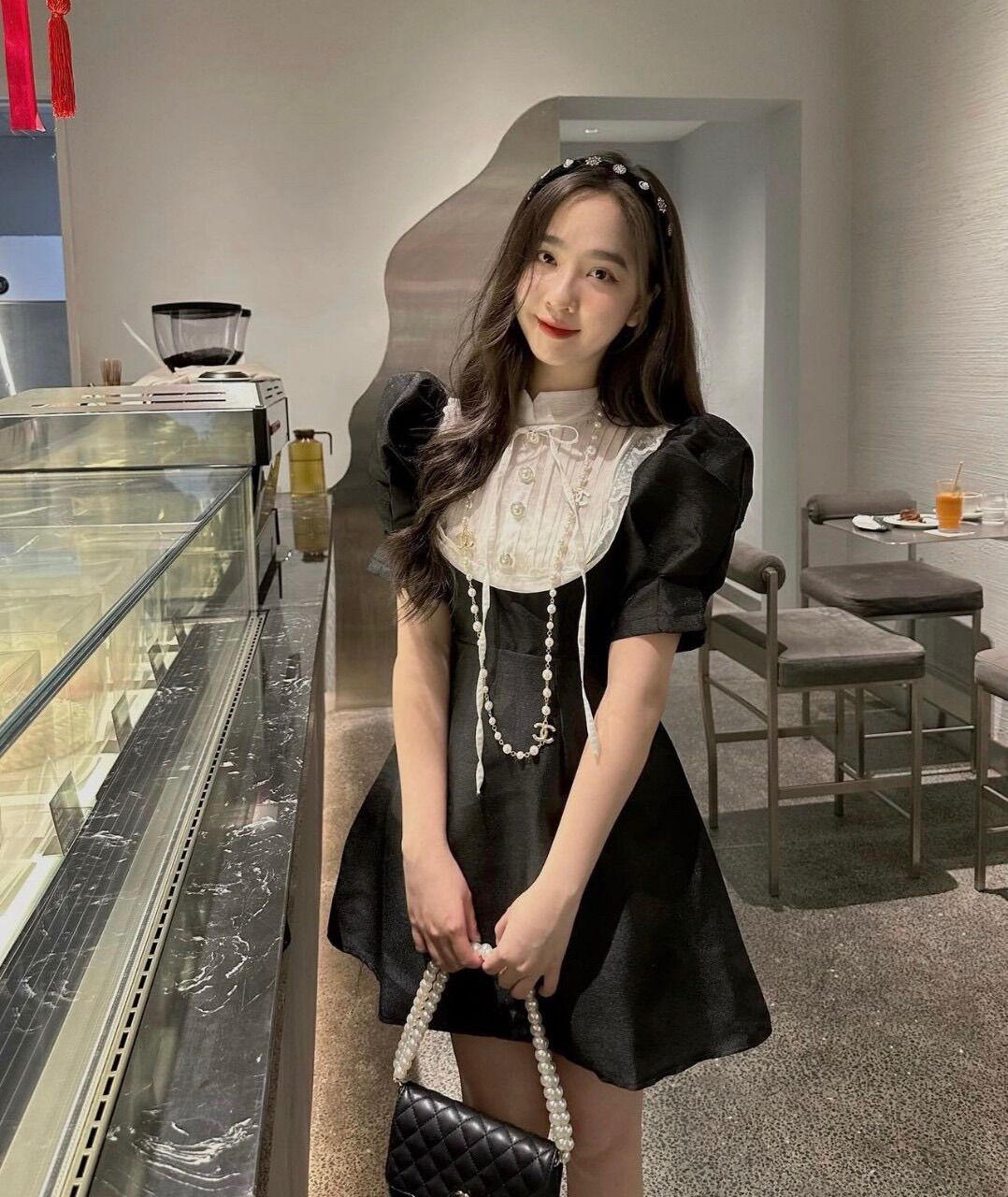 Váy đầm tacta phối cổ kh