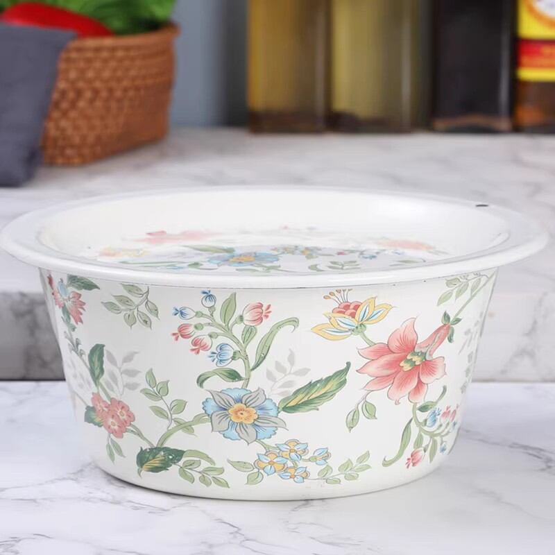 Nồi tráng men sứ huake, nồi canh, nồi canh, nồi canh, có nắp, bát mỡ lợn, và bát mì, có nắp