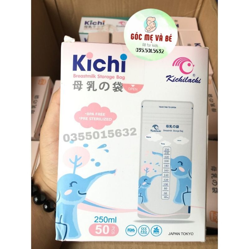 TÚI TRỮ SỮA KICHILACHI 100ML/120ML/200ML/250ML