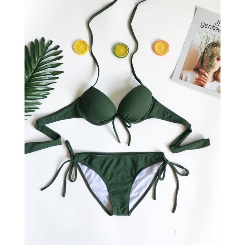 Set bikini basic có gọng mút dày siêu nâng ngực nhiều màu.