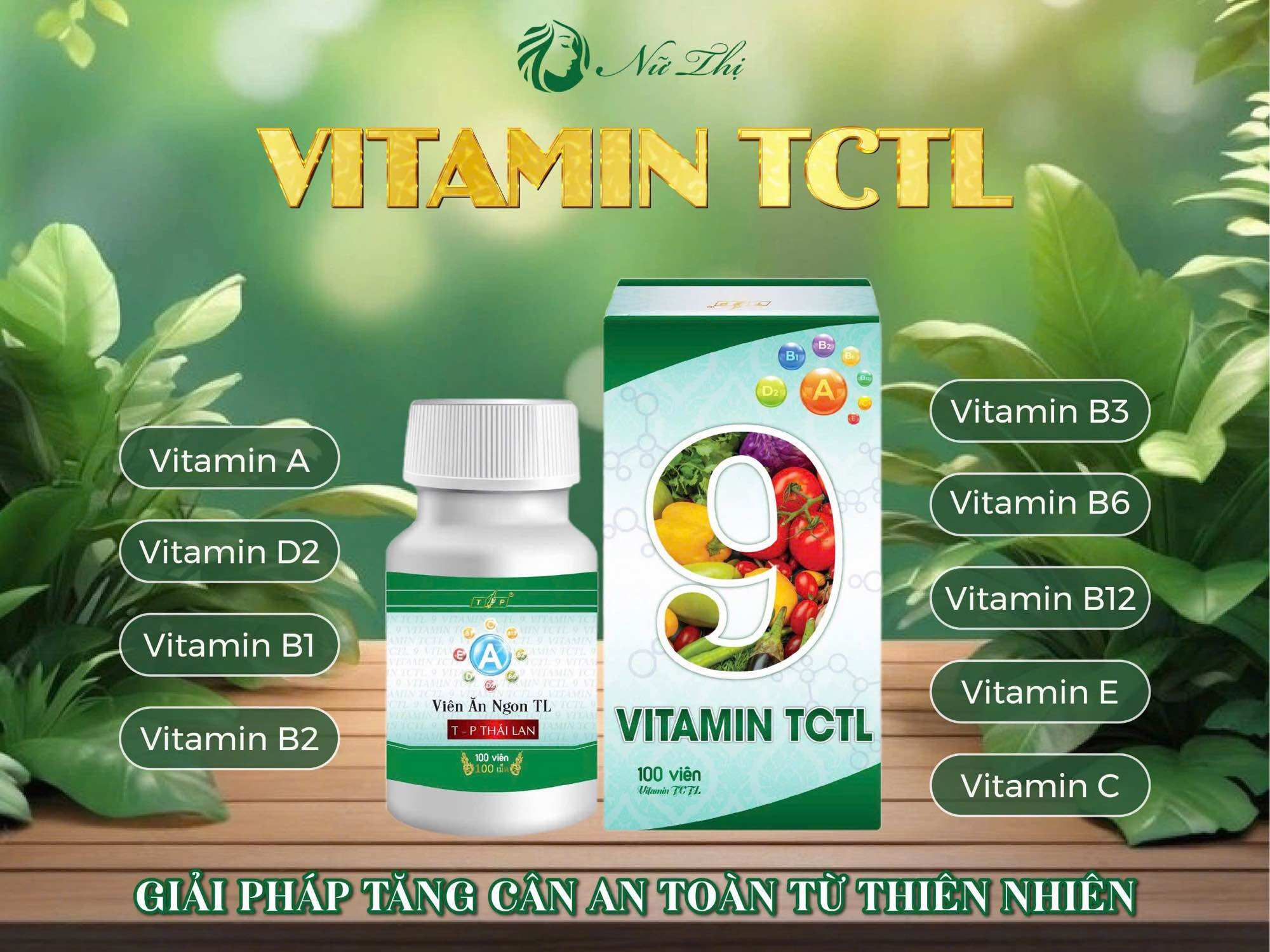 VIÊN ĂN NGON TL TĂNG CÂN ( LỌ TO 100 VIÊN ) VITAMIN TCTL