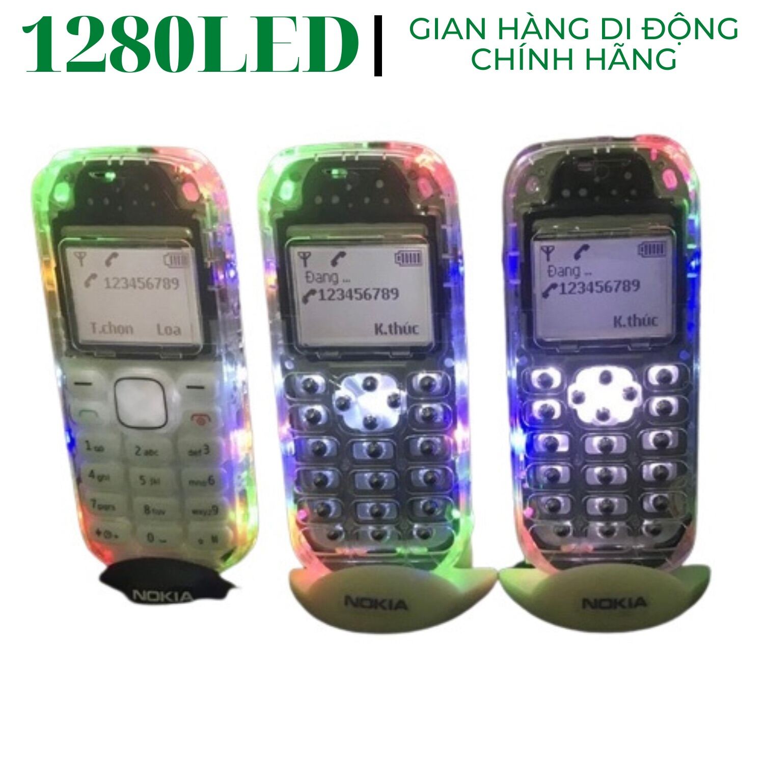 Điện thoại Nokia 1280 Độ Led 10 Bóng Nháy - Đầy đủ pin sạc