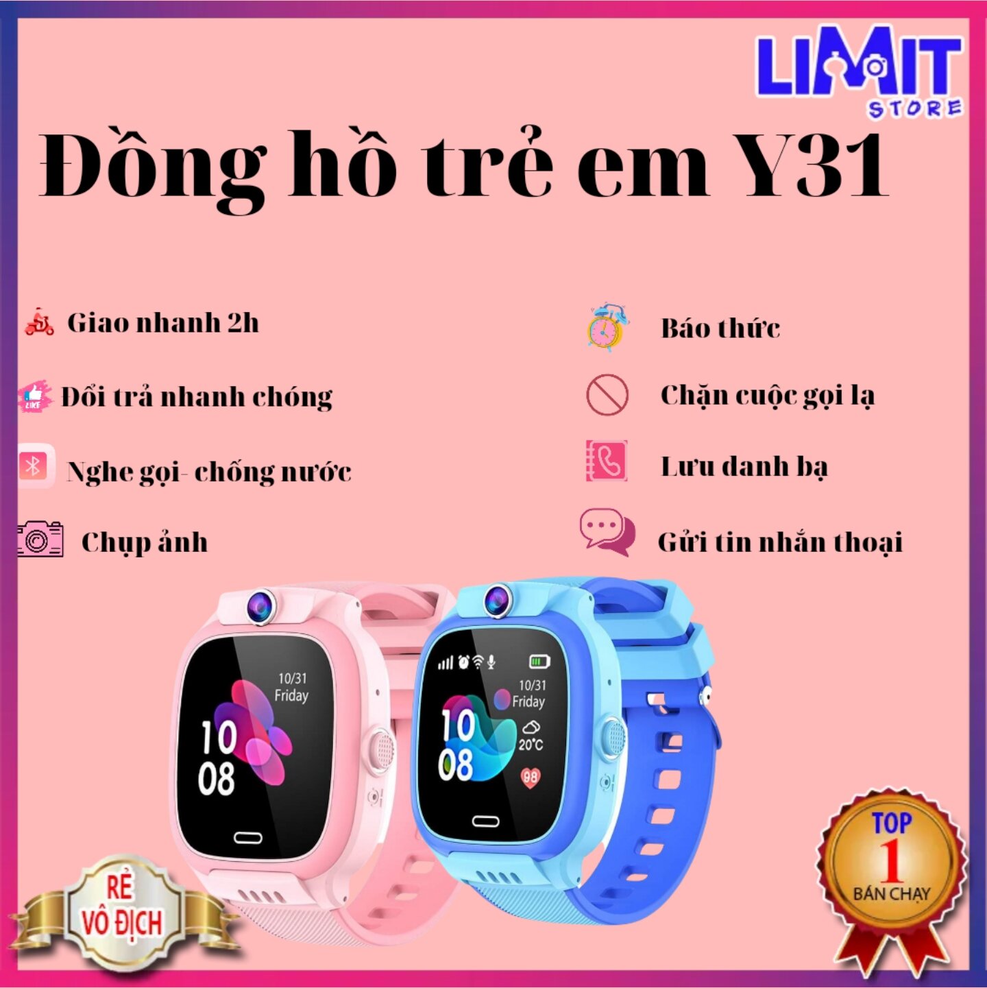 Đồng hồ thông minh trẻ em Y31. Định vị, nghe gọi