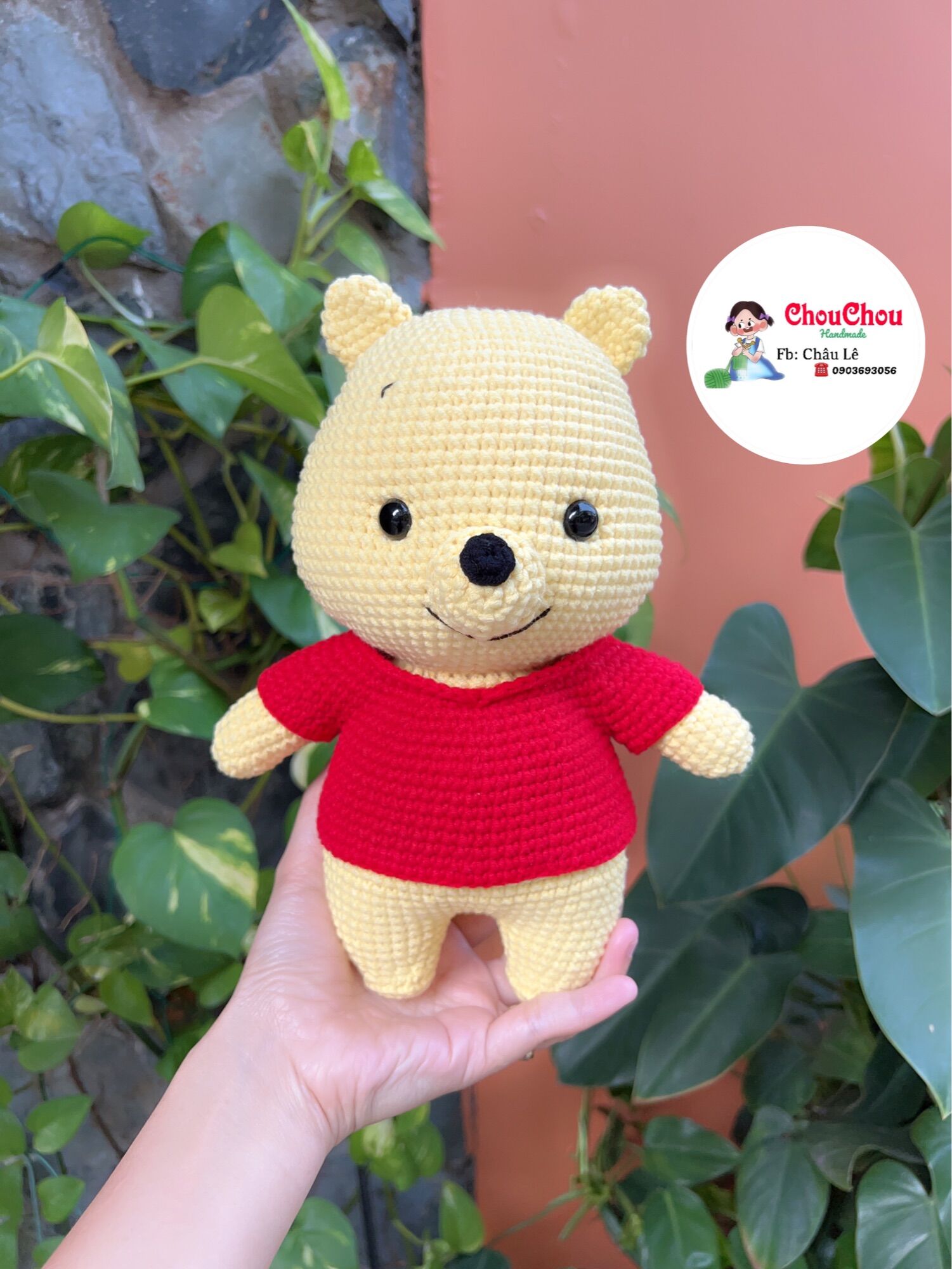 Thú len nhồi bông handmade - Gấu Pooh (20cm)