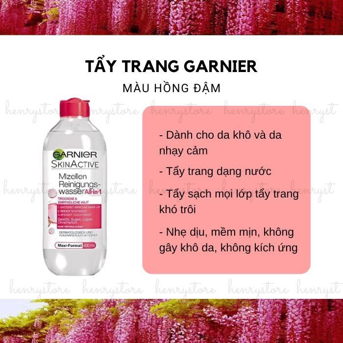 Tẩy trang ganier micellar water 400ml