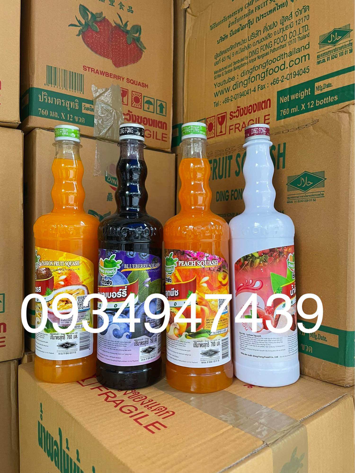 Siro dingfong chai 760ml đủ mùi