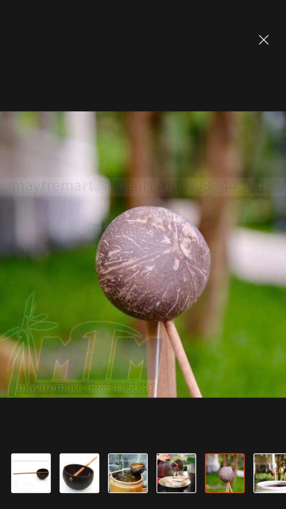 gáo múc nước bằng gáo dừa