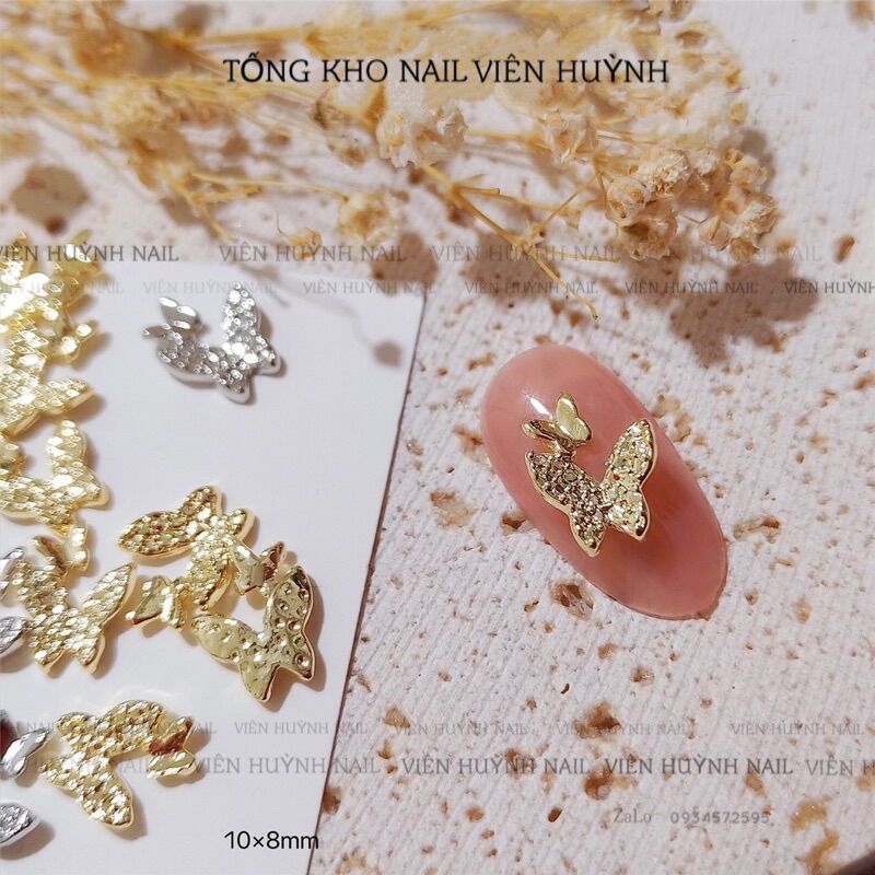 Charm bướm nail , set 10 cái charm bướm đôi gắn móng
