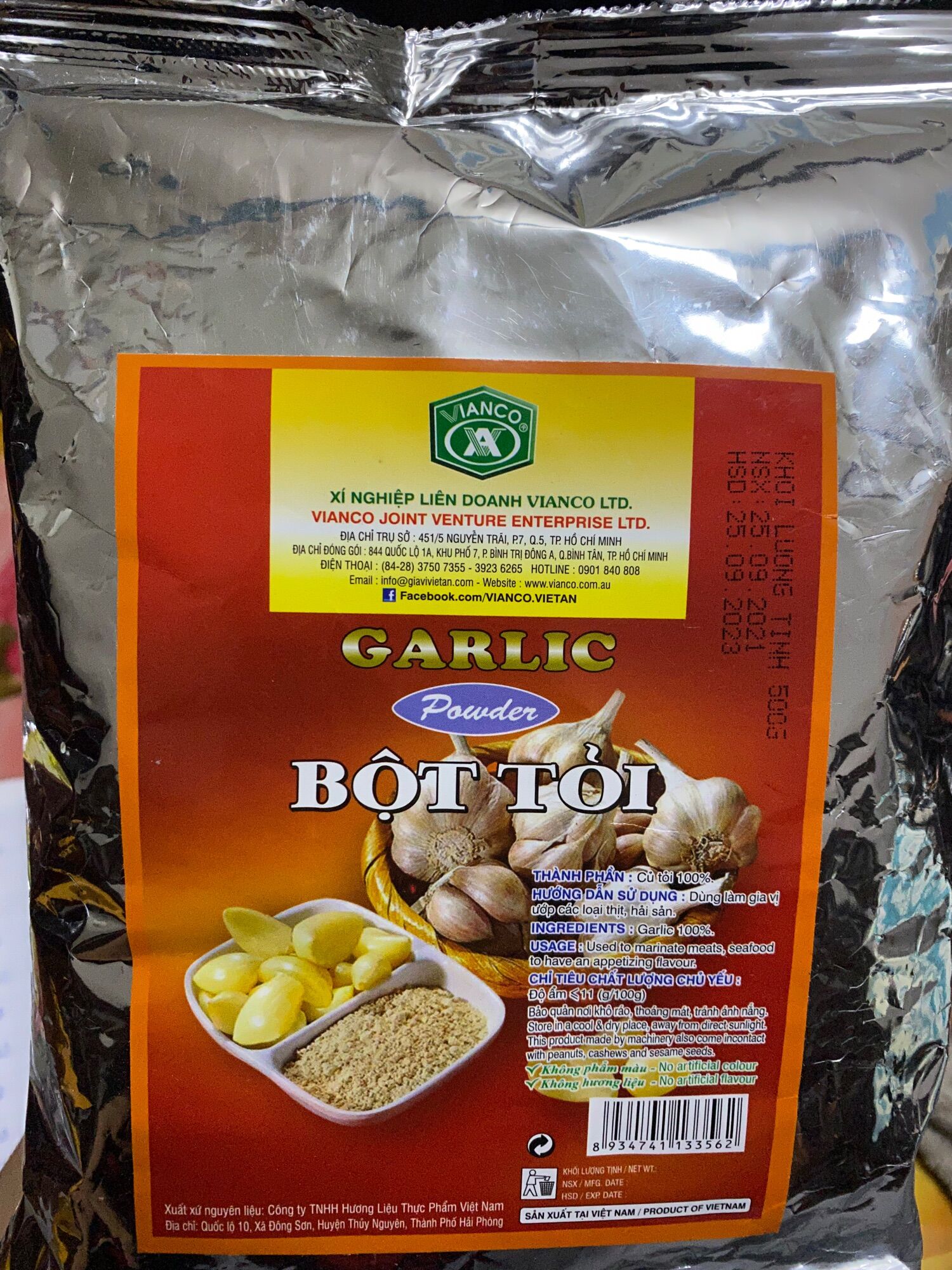 Bột tỏi vianco 500gr