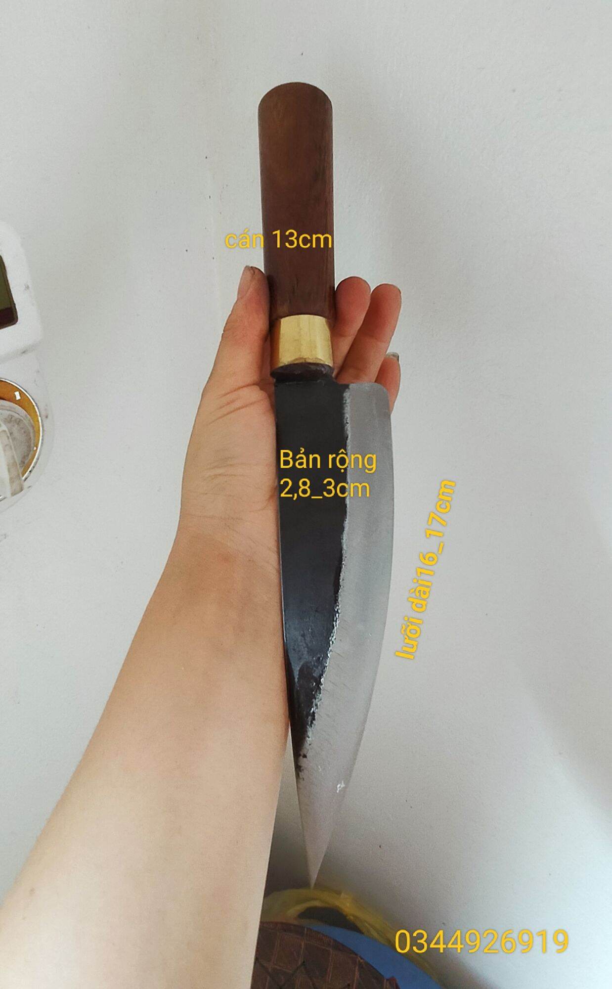 Dao lọc thịt thép nhíp xe cán gỗ cẩm chỉ