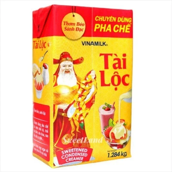 1 hộp sữa đặc Tài Lộc 1284g , thơm ngon sánh mịn béo ngậy , pha chế cà phê sinh tố