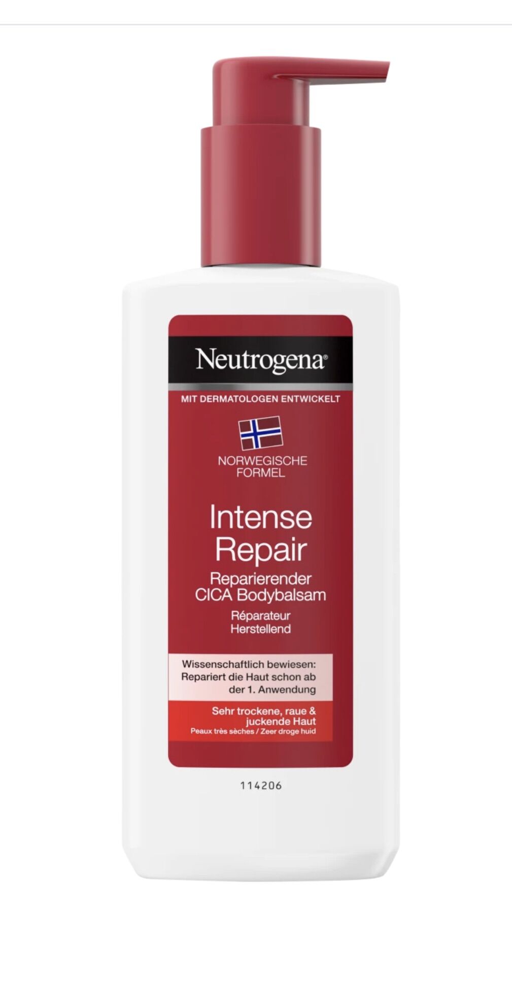 Sữa dưỡng thể Neutrogena Intense Repair CICA Balm phục hồi da rất khô, 250 ml