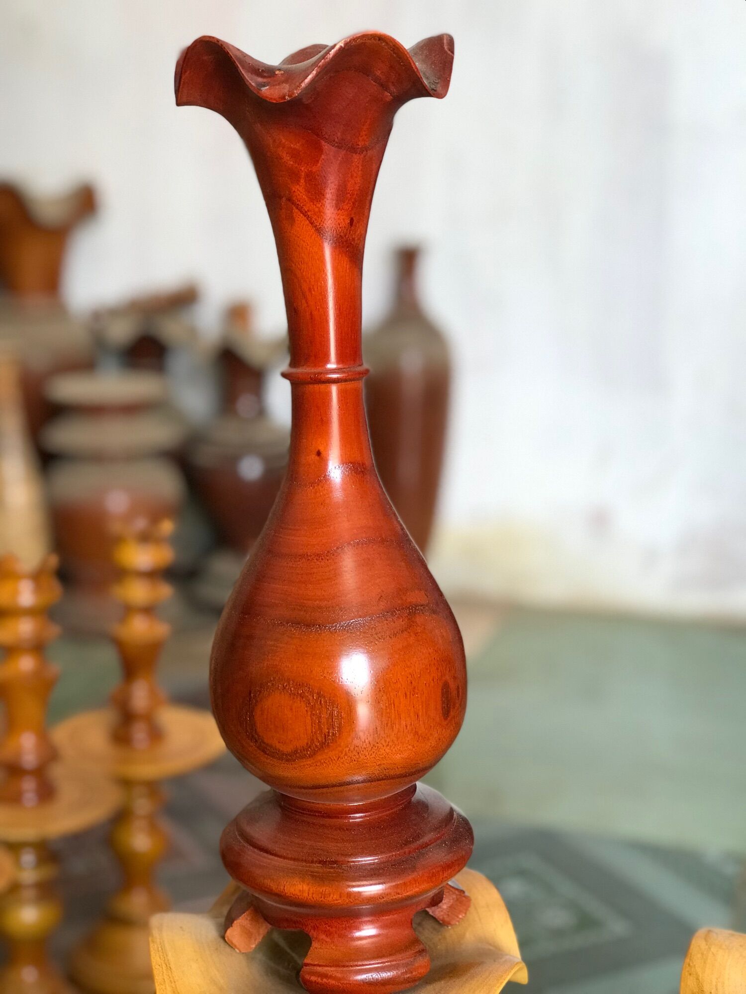 Bình hoa gỗ xoan đào 14cm * 48cm