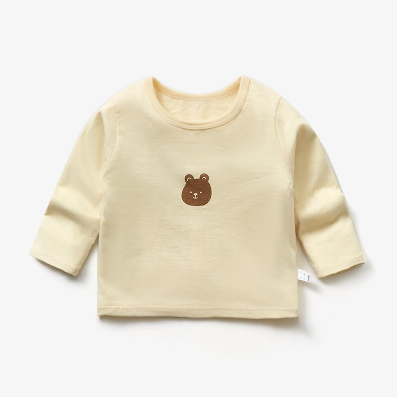Áo thun dài tay em bé xuân thu áo mặc mùa xuân cho trẻ sơ sinh áo mặc trong cho bé trai bé gái áo thun trắng trẻ em cotton quần áo trẻ em mỏng