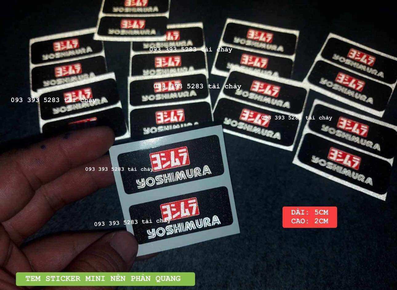 [ 1 CẶP ] TEM STICKER MINI NỀN PHẢN QUANG DÁN TRANG TRÍ XE