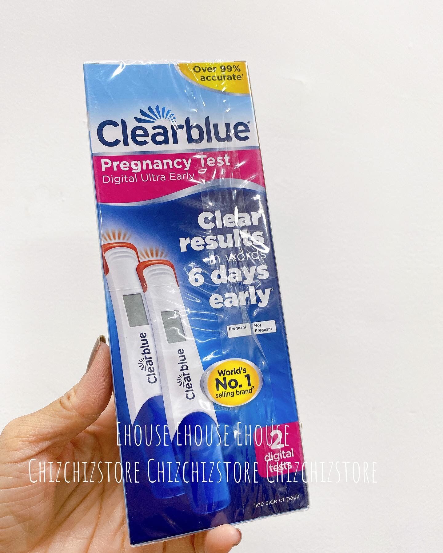 Clearblue Que thử thai điện tử sớm trước 6 ngày- hiển thị chữ / Pregnancy Test Clear Results In Words 6 Days Early