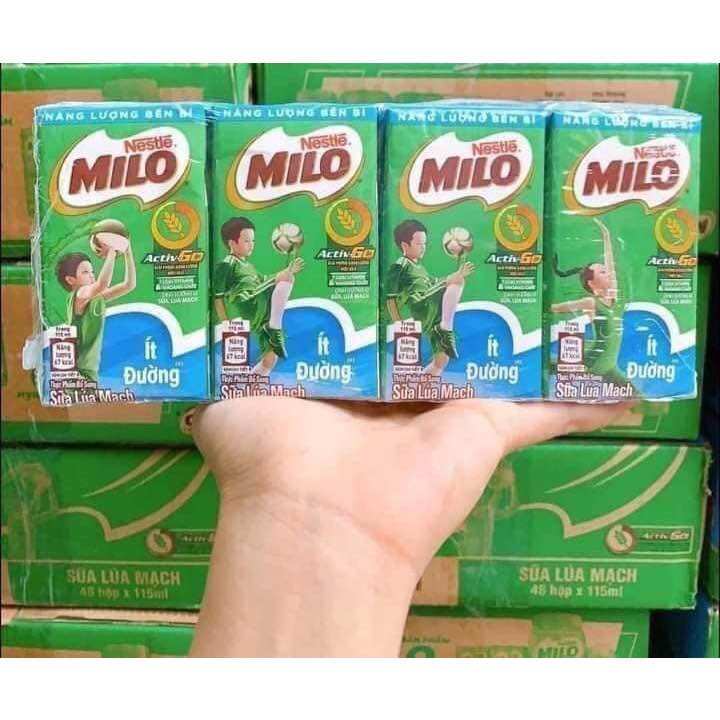Thùng 48 hộp milo ít đường 180ml [Date mới]
