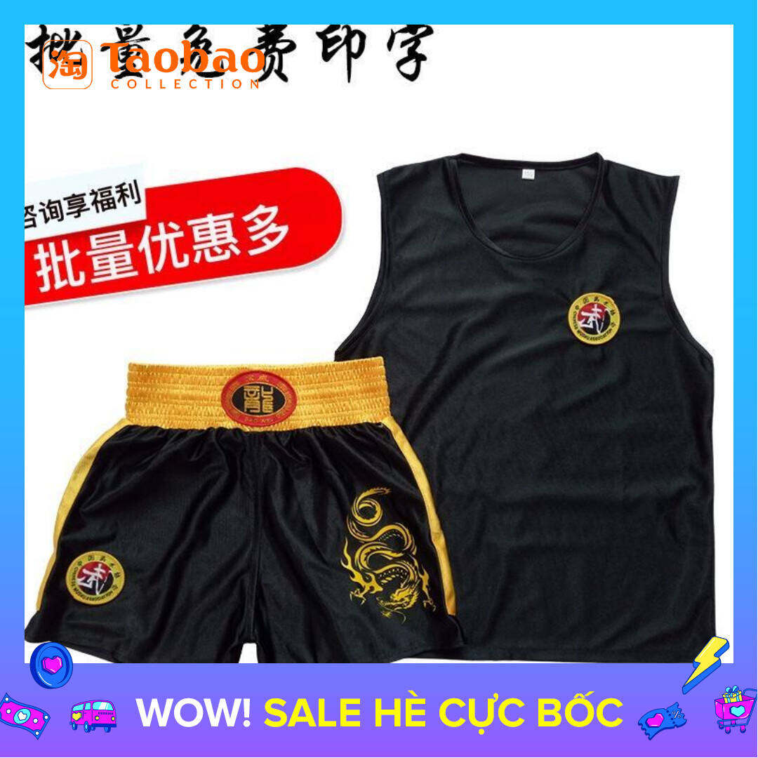 Quần Áo Đấm Bốc Trẻ Em Quần Đùi Luyện Tập Quần Đùi Võ Thuật Quần Áo Muay Thái Tán Thủ Nam Nữ Tán Thủ Vân Rồng Trang Phục