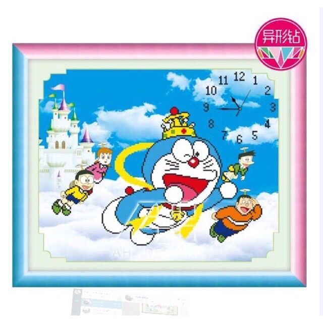 Tranh Đính Đá-Đôremon Nobita-Chưa Đính>60x50cm