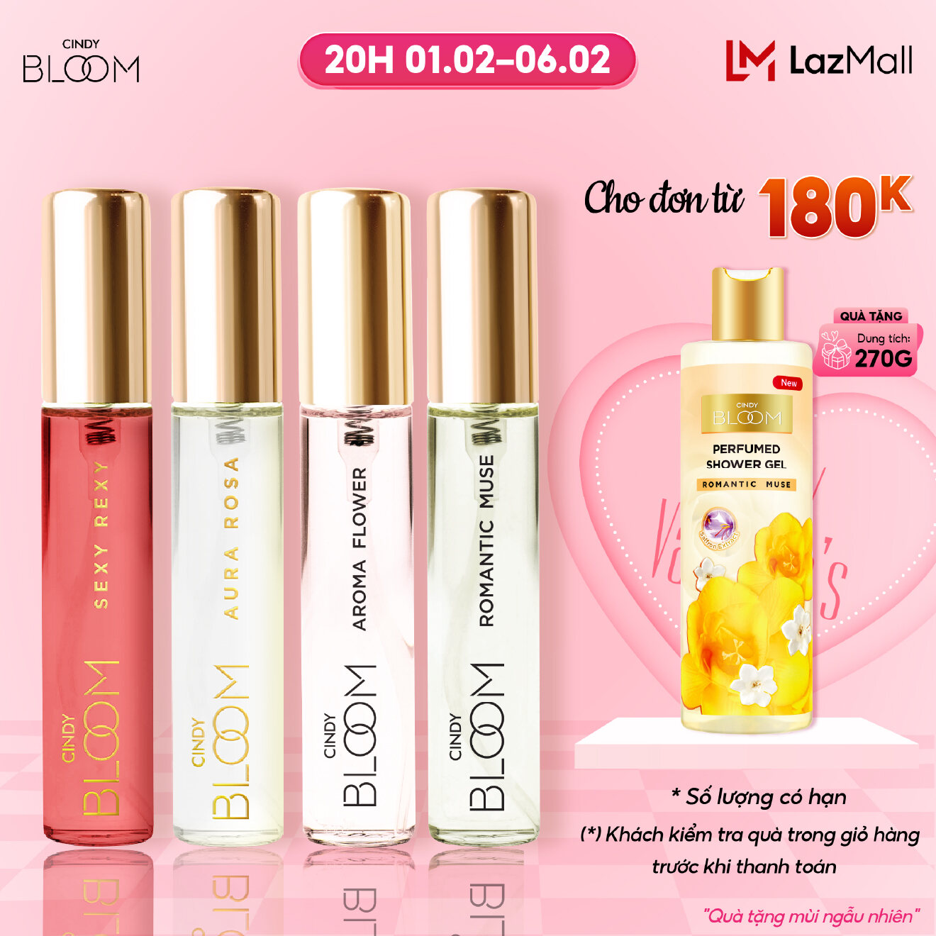 Combo 4 Chai Nước Hoa Nữ Cindy Bloom 10ml/chai Chính Hãng