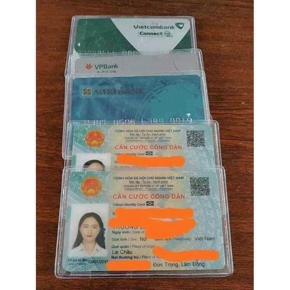 SET 8 CÁI BỌC THẺ CCCD, ATM TRONG SUỐT (Nhựa Dẻo)