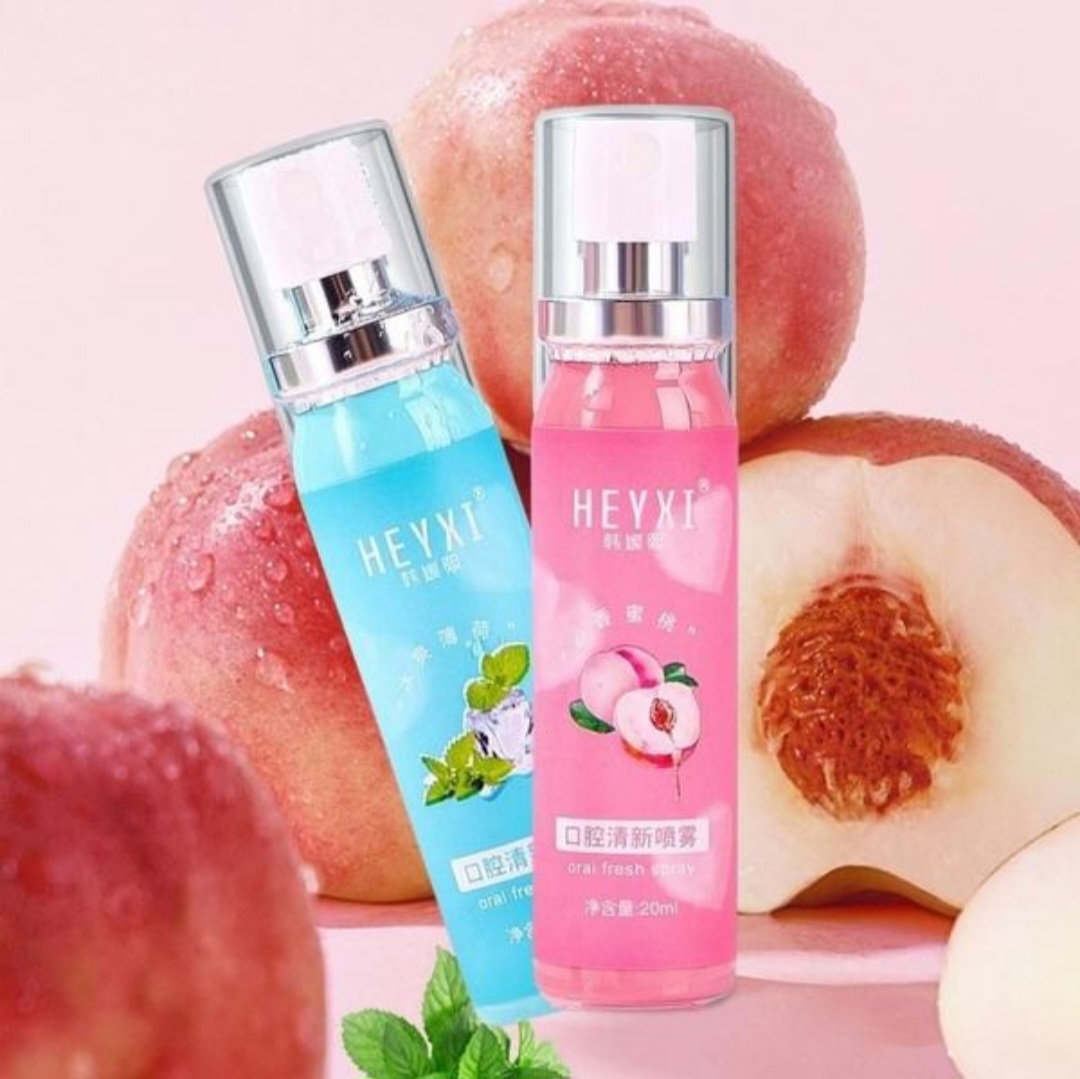 Xịt Thơm Miệng Heyxi. Xịt Thơm Miệng Hương Đào & Bạc Hà